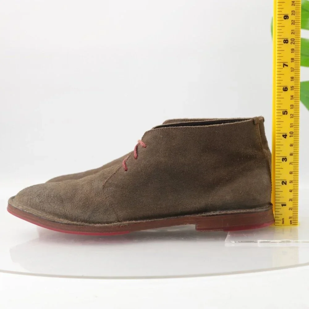 Cole Haan Mens Paul Chukka Boot Size 9 Brown Distressed Leather Plain Toe LaceUp